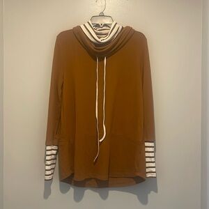Doe & Rae Cowl neck burnt orange sweatshirt
